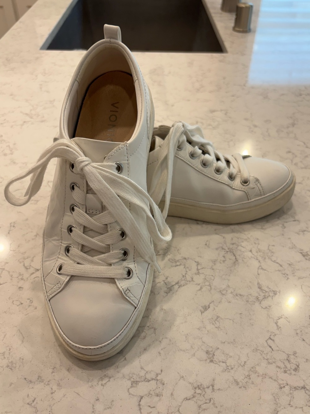 White Vionic Winny Leather Sneakers